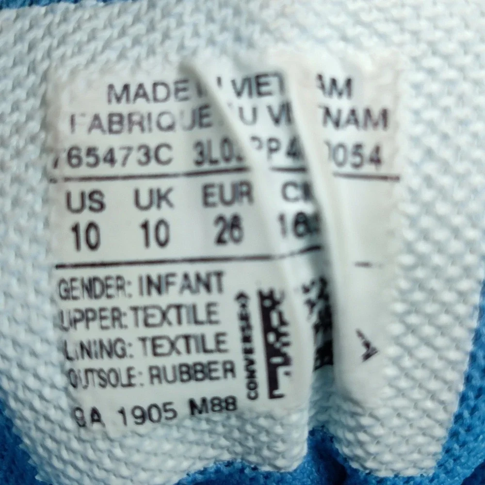 Converse Sneakers Kids 10 Blue Chuck Taylor All Star Unicorn High Top Hook Loop